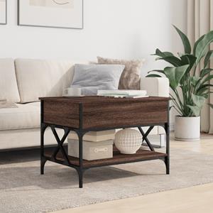 vidaXL Salontafel 70x50x50 cm bewerkt hout en metaal bruineikenkleur