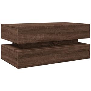 vidaXL Salontafel met LED-verlichting 90x50x40 cm bruineikenkleurig