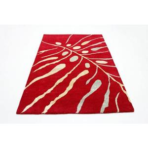 morgenland Wollteppich "Designer Teppich handgetuftet rot", rechteckig