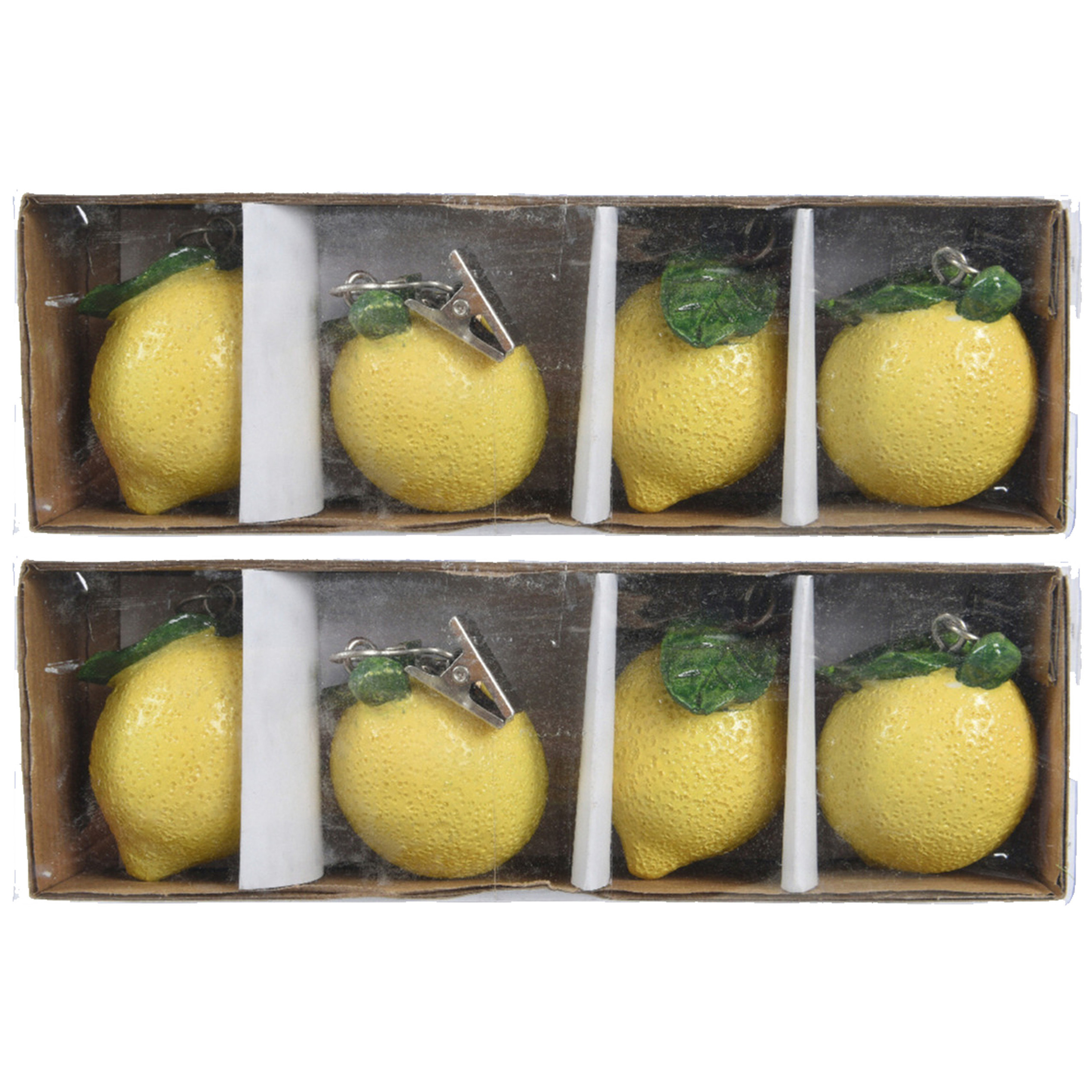 Decoris Tafelkleedgewichtjes/hangers - 8x - citroen - kunststeen - geel -