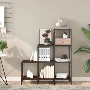 vidaXL Boekenkast 92x30x102 cm bewerkt hout en metaal gerookt eiken