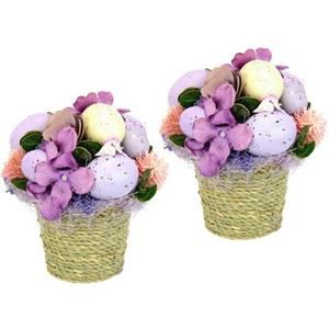 I.GE.A. Kunstbloem Bloemstuk van bloemen eieren In pot, set van 2, bloemstukje (2 stuks)