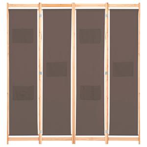 vidaXL Kamerscherm met 4 panelen 160x170x4 cm stof bruin