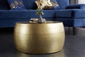 Invicta Interior Ronde salontafel ORIENT III 60cm goud metaal gehamerd ontwerp handgemaakt - 39886