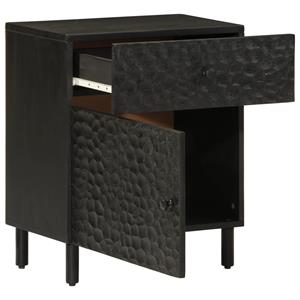 vidaXL Nachtkastje 50x33x60 cm massief mangohout zwart