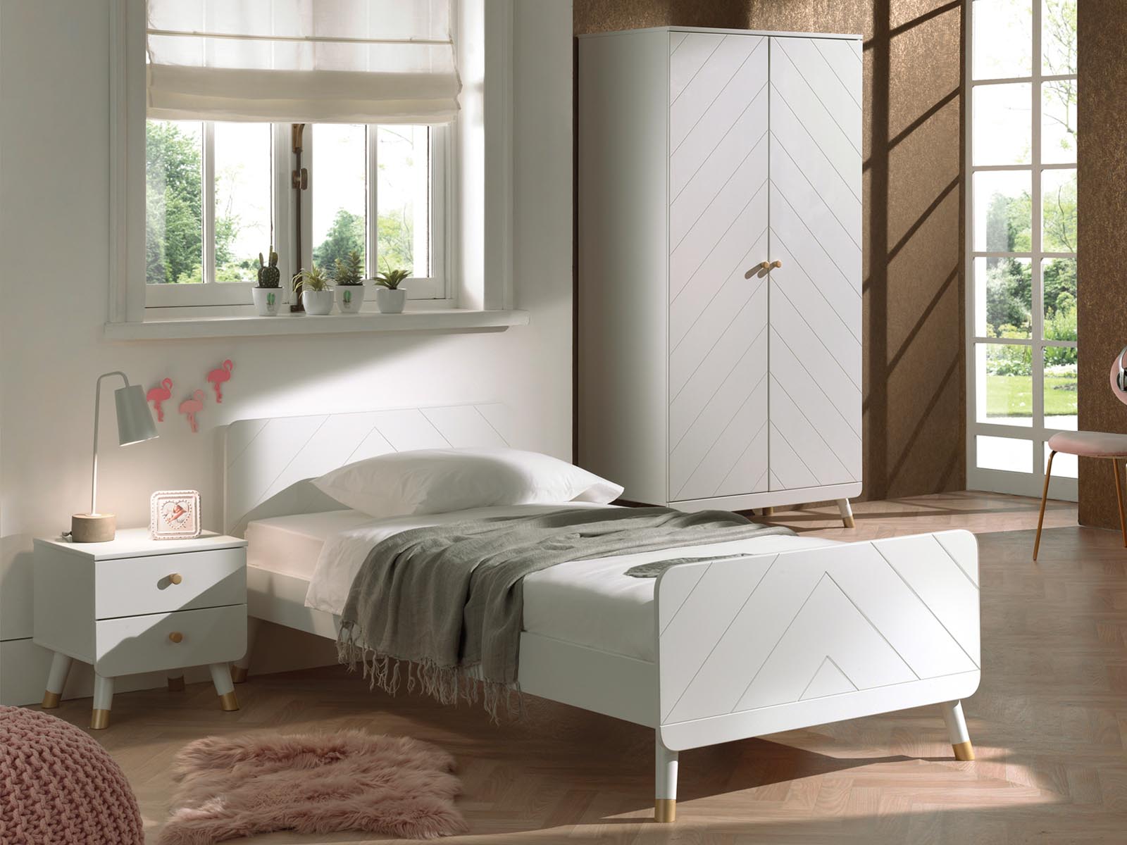 Mobistoxx Complete slaapkamer BILAL 90x200 cm wit