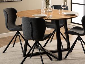 Mobistoxx Ronde eettafel MELINA Ø120 cm wilde eik/zwart