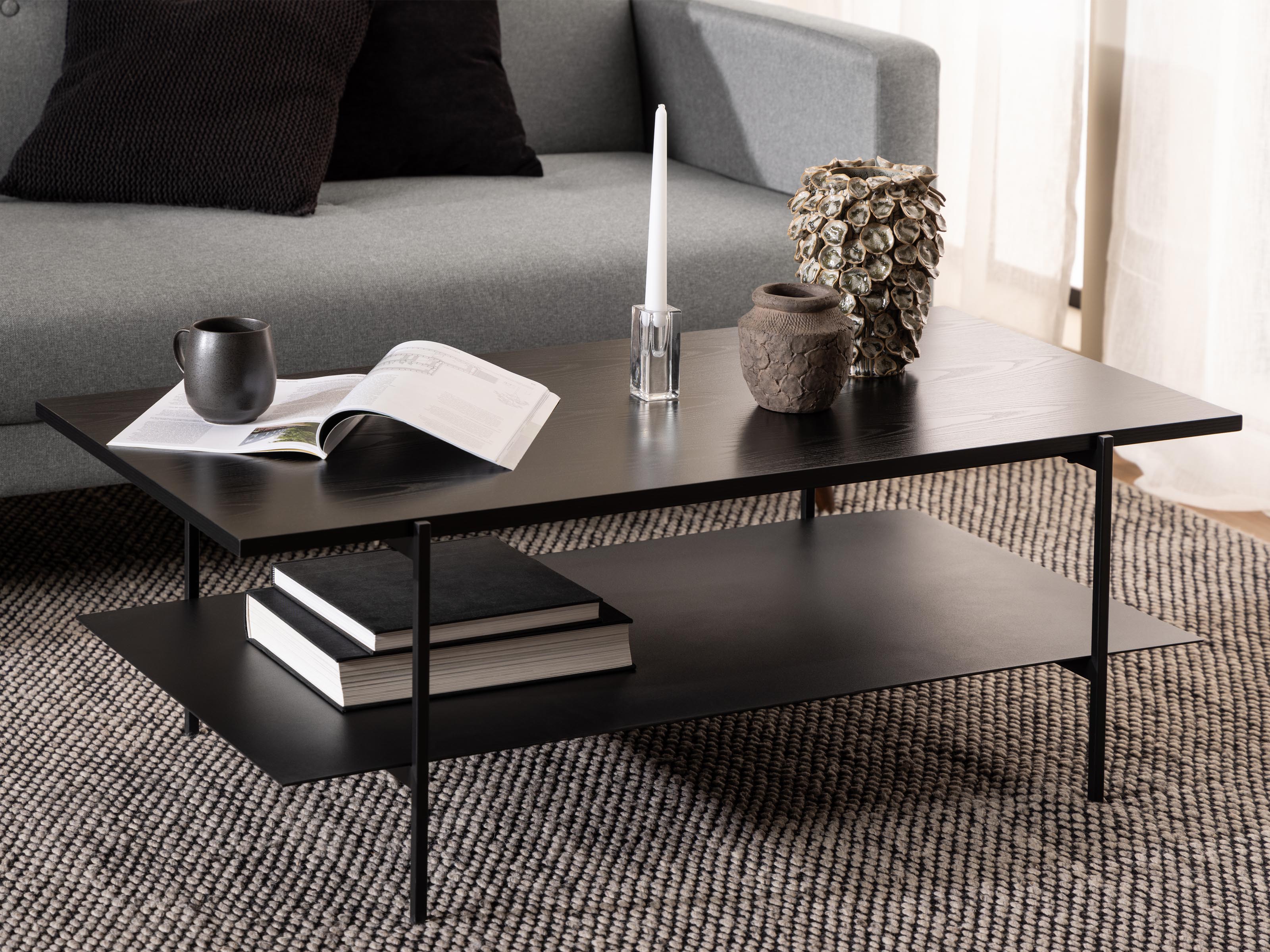 Mobistoxx Rechthoekige salontafel ANGIE 115 cm zwart