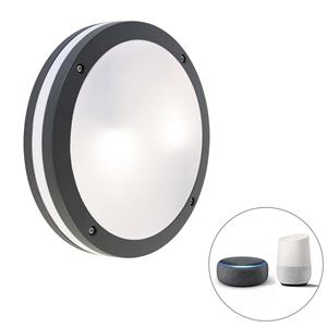 QAZQA Smart wand- en plafondlamp donkergrijs incl. Wifi A60 - Glow