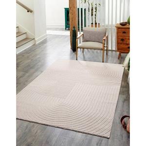 Home affaire Teppich "Lorent", rechteckig, Kurzflor, Uni Farben, Hoch-Tief-Effekt, Scandi-Look, Outdoor geeignet