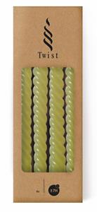 Hortus Twist kaarsen set 4 stuks dia. 2.2 x H 19 cm groen - 