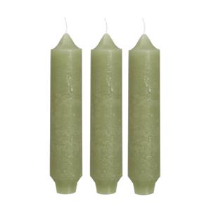 Hortus Palermo kaarsen set 3 stuks dia. 3.5 x H 17 cm groen - 