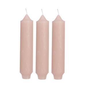 Hortus Palermo kaarsen set 3 stuks dia. 3.5 x H 17 cm zacht roze - 