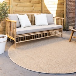 Interieur05 Buitenkleed Rond Jute Excellent Outdoor Bruin-200cm