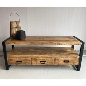 Industrielemeubelshop Mangohouten tv-meubel Luuk met 3 laden