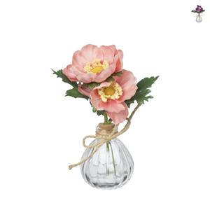 Xenos Vaasje met bloemen - diverse varianten - 17 cm