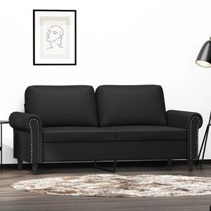 vidaXL Sofa 2-Sitzer-Sofa Schwarz 140 cm Kunstleder