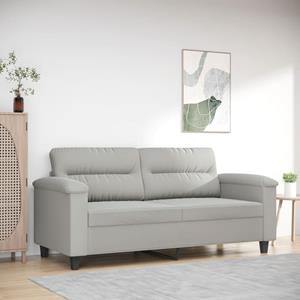 vidaXL Sofa 2-Sitzer-Sofa Hellgrau 140 cm Mikrofasergewebe