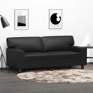 vidaXL Sofa 2-Sitzer-Sofa Schwarz 140 cm Kunstleder