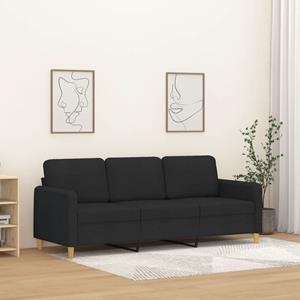 Vida XL Driezitsbank 180 cm stof zwart SKU: 359490