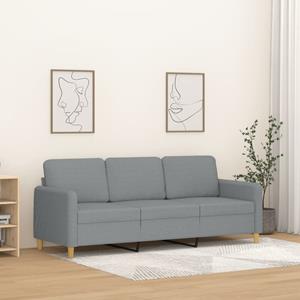 vidaXL Sofa 3-Sitzer-Sofa Hellgrau 180 cm Stoff