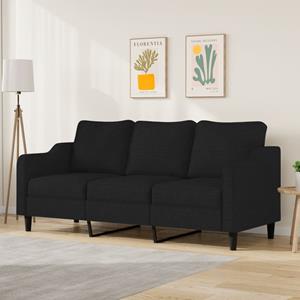 Vida XL Driezitsbank 180 cm stof zwart SKU: 359371