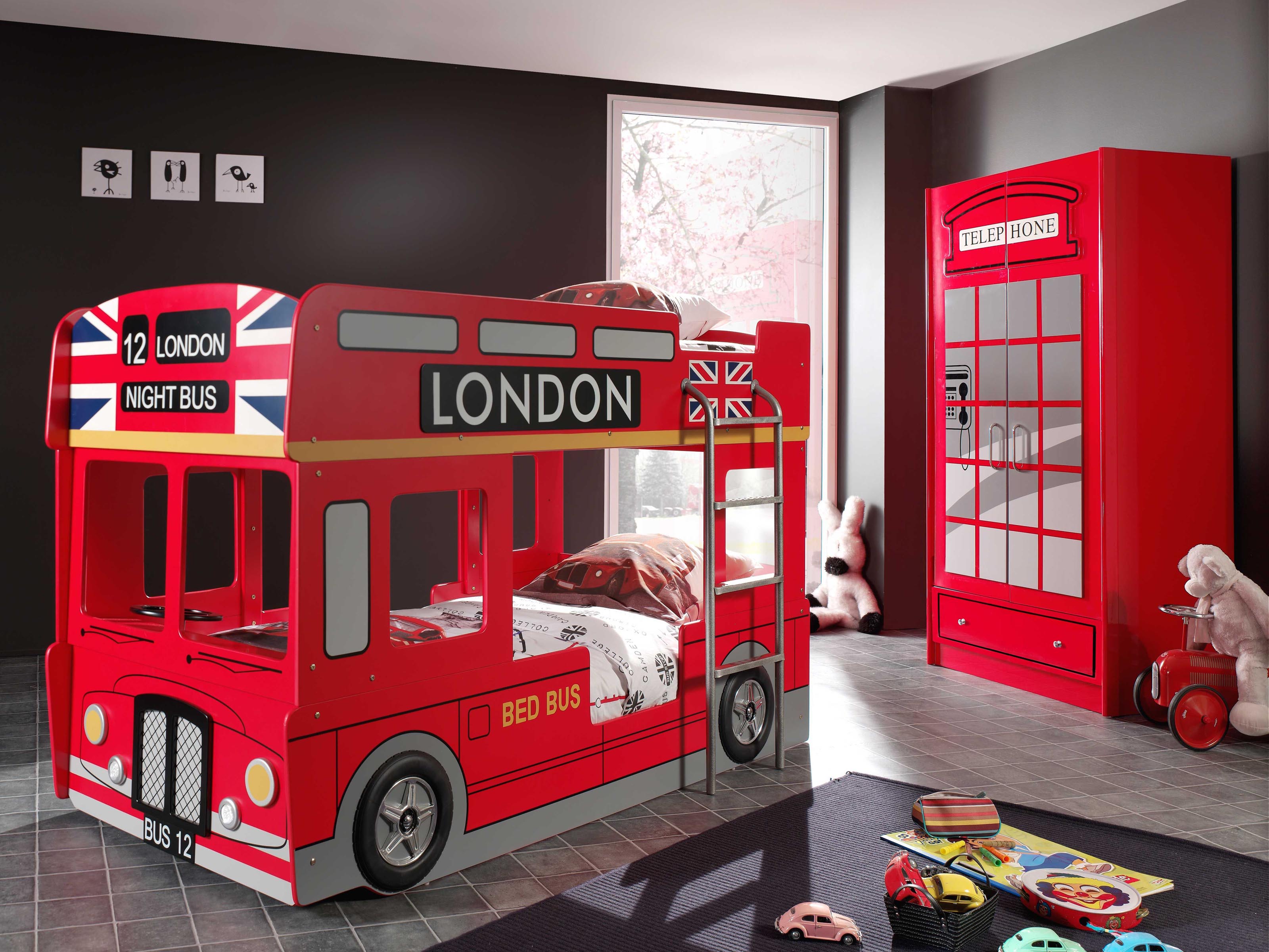 Mobistoxx Complete slaapkamer LONDON 90x200 cm rood