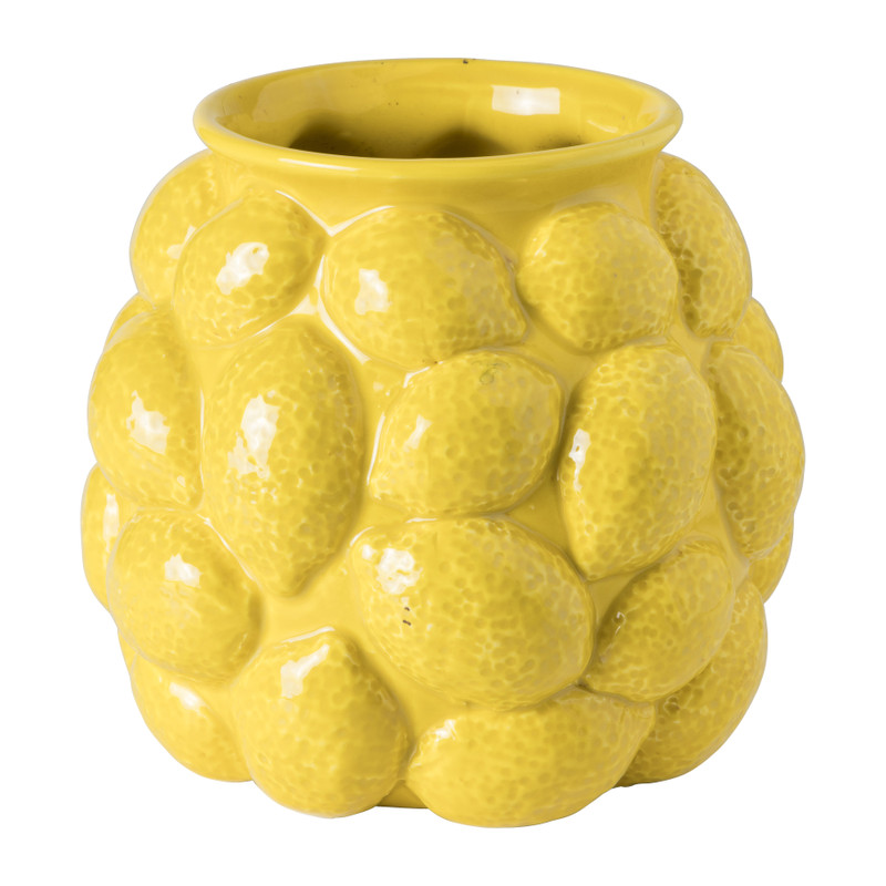 Xenos Vaas citroen - geel - ø16.2x13.5 cm