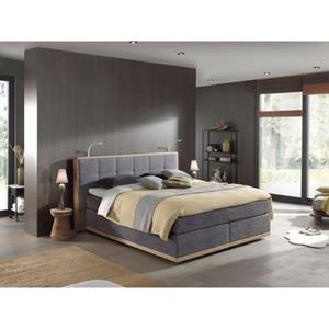 Places of Style Boxspringbett Vinton, aus Eiche, mit LED-Beleuchtung, verschiedene Härtegrade (auch H4)