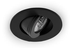 Groenovatie Inbouwspot LED 3W, Rond, Kantelbaar, Aluminium, Dimbaar, Zwart, 12V