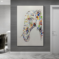 Light in the box mintura handgemaakte abstracte olifant dierlijke olieverfschilderijen op canvas kunst aan de muur decoratie moderne foto voor huisdecoratie gerold frameloos ongerekt schilderij