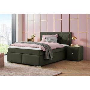 Leonique Boxspring Alfie, bestseller, optioneel met bedlade met strassteentjes in het hoofdbord, h2, h3 en h4 ter keuze