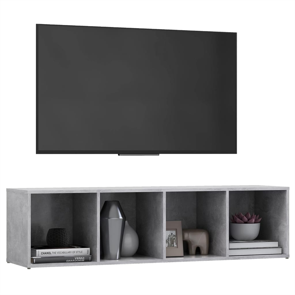 vidaXL Tv-meubel 142,5x35x36,5 cm spaanplaat betongrijs