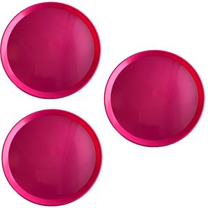 Hega Hogar 3x stuks roze rond dienbladen/serveerbladen van kunststof cm -