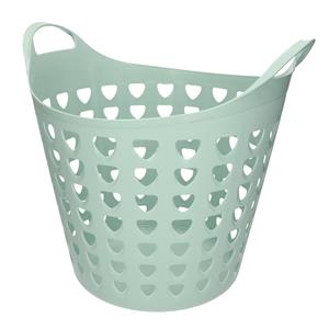 Excellent Houseware Flexibele wasmand - 26 liter - kunststof - groen - D45 x H40 cm -