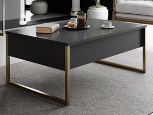 Mobistoxx Salontafel LUXANA 90 cm antraciet/goud