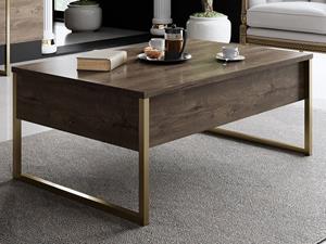Mobistoxx Salontafel LUXANA 90 cm walnoot/goud
