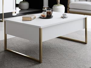 Mobistoxx Salontafel LUXANA 90 cm wit/goud