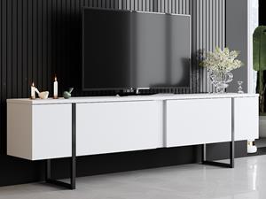 Mobistoxx Tv-meubel LUXANA 2 klapdeuren wit/zwart