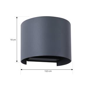 LINDBY Smart LED buitenwandlamp Dara grijs rond CCT RGB Tuya