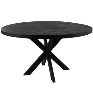HSM Collection Ronde eettafel Melbourne 140x76 cm Zwart Mangohout