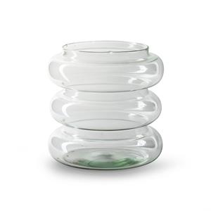 Jodeco Bloemenvaas Bubbles - transparant - glas - D19 x H19 cm - Moderne vaas -