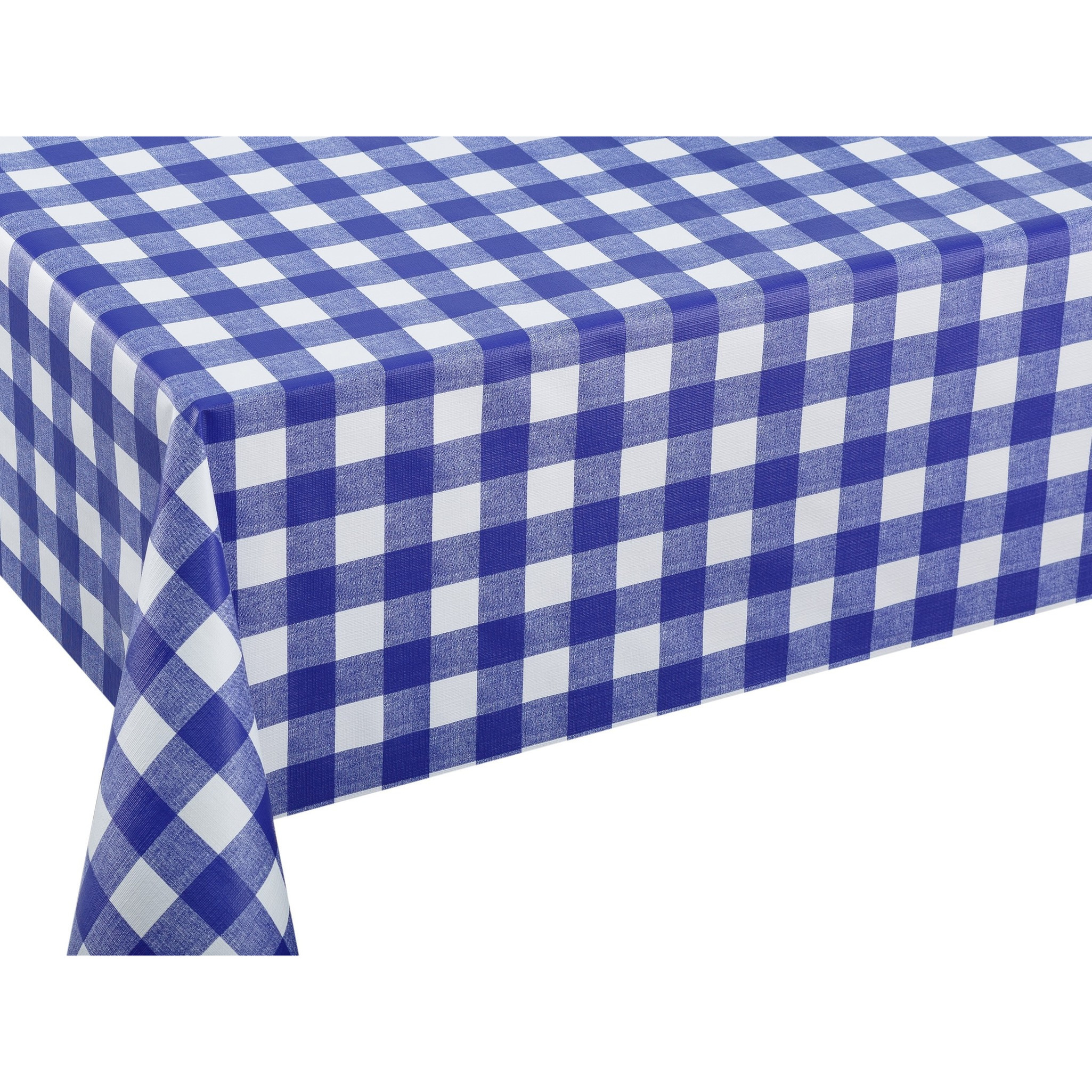 Bellatio Design Tafelzeil/tafelkleed blauwe ruit/boerenruit x 220 cm -