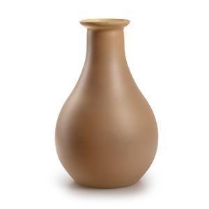 Jodeco Bloemenvaas Theresa - zand/beige - eco duurzaam glas - D15 x H25 cm - Sierlijk -