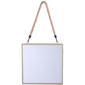 Urban Living Wandspiegel aan ophangkoord Sevilla - frame kleur goud - 30 x 30 cm -