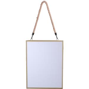 Urban Living Wandspiegel aan ophangkoord Sevilla - frame kleur goud - 30 x cm -