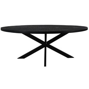 HSM Collection Ovale eettafel Melbourne 220x110 Zwart Mangohout