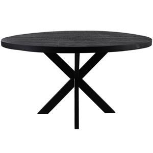 HSM Collection Ronde eettafel Melbourne 130 cm Zwart Mangohout