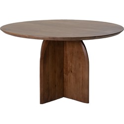 Giga Meubel Eettafel Rond Ø130cm - Bruin Acaciahout - Danae