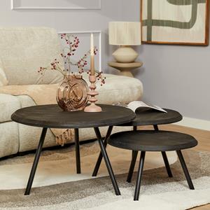 Het Steigerhouthuis Salontafel Ohio Black | set van 3